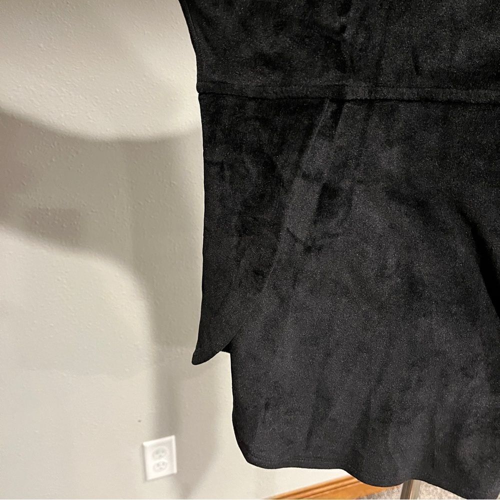 Dkny oversized Velvet Black Wrap Pullover Hoodie Kangaroo Pocket Size M - Picture 10 of 15